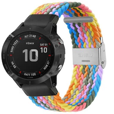 Punottu elastinen rannekoru Garmin Fenix 6 - light rainbow