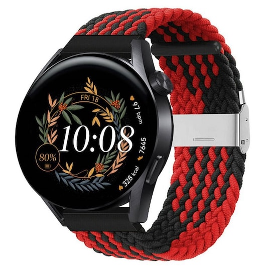 Punottu elastinen rannekoru Huawei Watch GT3 (42mm) - Punainen/Musta