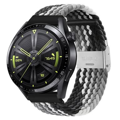 Punottu elastinen rannekoru Huawei Watch GT3 (46mm) - Musta/Valkoinen