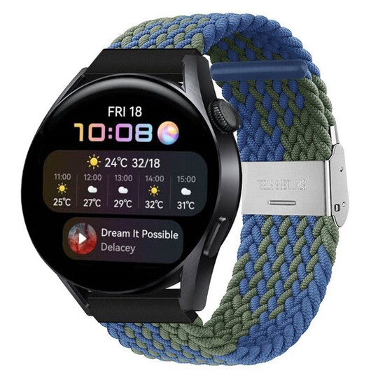 Punottu elastinen rannekoru Huawei Watch 3 (46mm) - bluegreen
