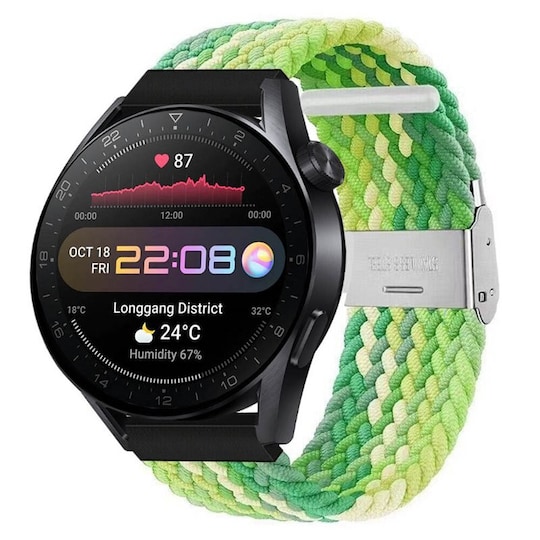 Punottu elastinen rannekoru Huawei Watch 3 Pro (48mm) - gradientgreen