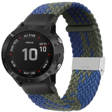 Punottu elastinen rannekoru Garmin Fenix 6X - bluegreen
