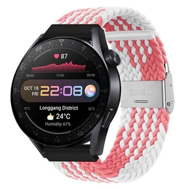 Punottu elastinen rannekoru Huawei Watch 3 Pro (48mm) - pinkwhite