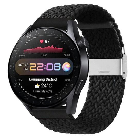 Punottu elastinen rannekoru Huawei Watch 3 Pro (48mm) - musta