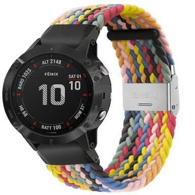 Punottu elastinen rannekoru Garmin Fenix 6X - rainbow