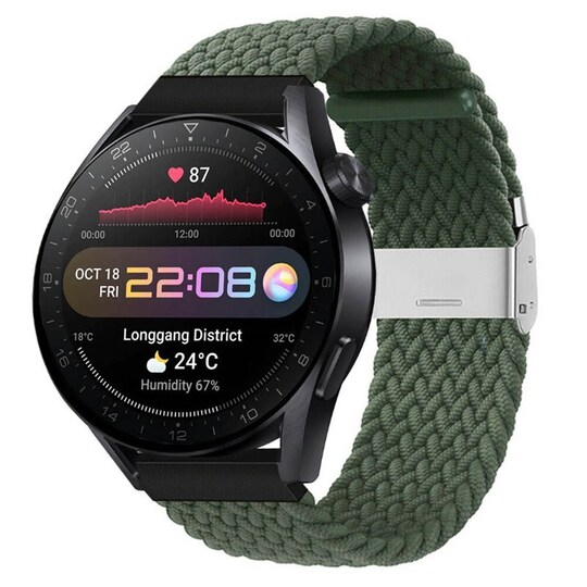 Punottu elastinen rannekoru Huawei Watch 3 Pro (48mm) - Army