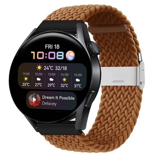 Punottu elastinen rannekoru Huawei Watch 3 (46mm) - ruskea