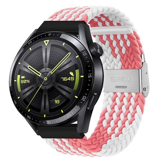 Punottu elastinen rannekoru Huawei Watch GT3 (46mm) - pinkwhite