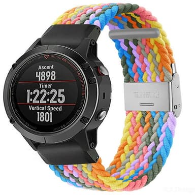 Punottu elastinen rannekoru Garmin Fenix 5X - light rainbow