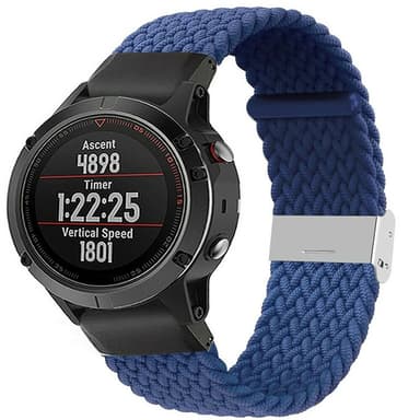 Punottu elastinen rannekoru Garmin Fenix 5X - sininen