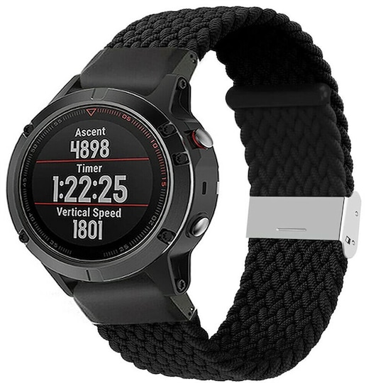 Punottu elastinen rannekoru Garmin Fenix 5 - musta