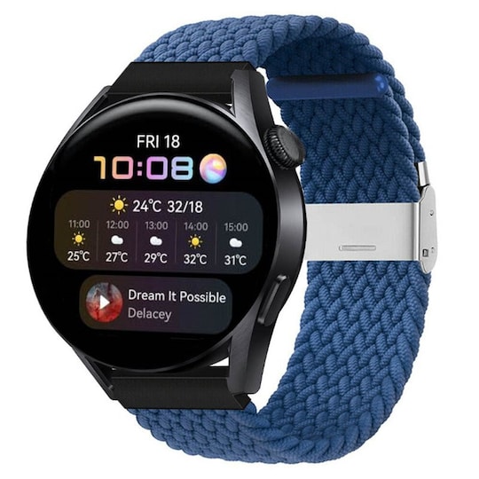 Punottu elastinen rannekoru Huawei Watch 3 (46mm) - sininen