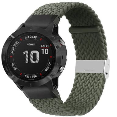 Punottu elastinen rannekoru Garmin Fenix 6X - Army