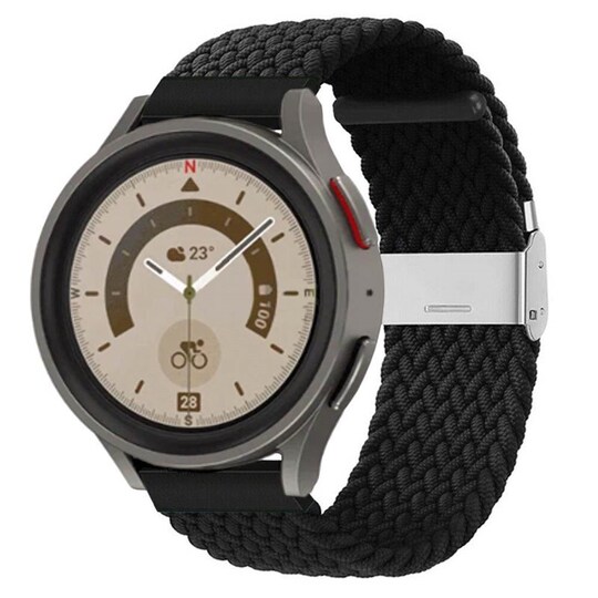 Punottu elastinen rannekoru Samsung Galaxy Watch 5 Pro (45mm) - musta