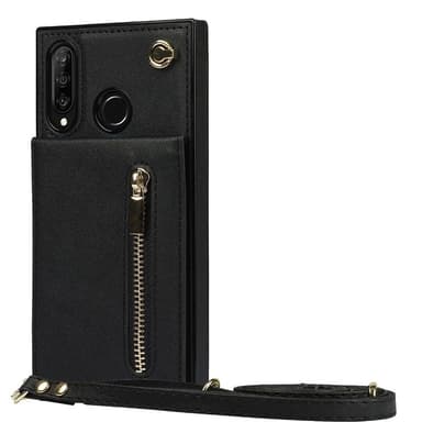 Zipper kaulakorukotelo Huawei P30 Lite - Musta