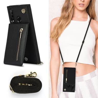 Zipper kaulakorukotelo Huawei P30 Lite - Musta