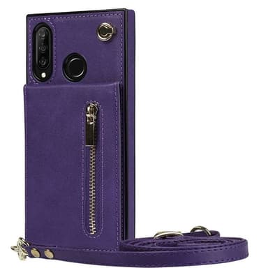 Zipper kaulakorukotelo Huawei P30 Lite - Violetti