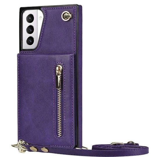 Zipper kaulakorukotelo Samsung Galaxy S21 Plus - Violetti