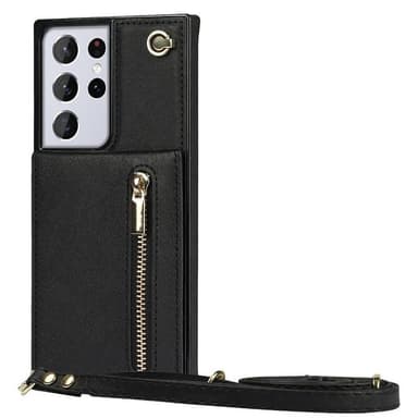 Zipper kaulakorukotelo Samsung Galaxy S22 Ultra - Musta