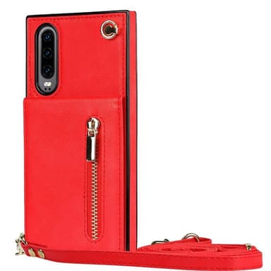 Zipper kaulakorukotelo Huawei P30 - Punainen