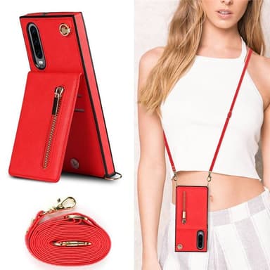 Zipper kaulakorukotelo Huawei P30 - Punainen