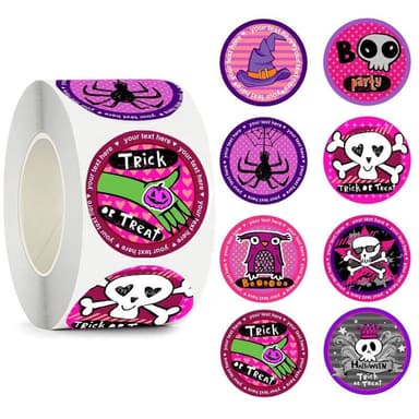 Pyöreät tarrat Halloween-teemalla 500 kpl Violetti