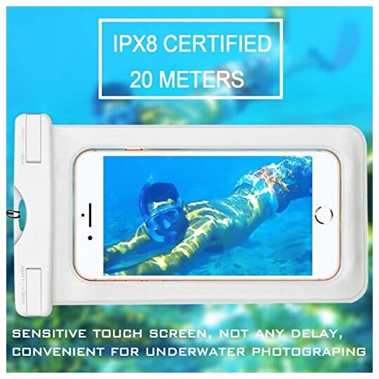 IPX8 vedenpitävä matkapuhelinkotelo Valkoinen