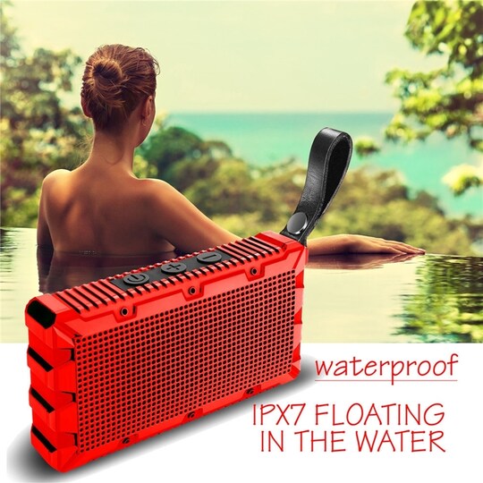 Kannettava Bluetooth-ulkokaiutin IPX7 vedenpitävä Punainen