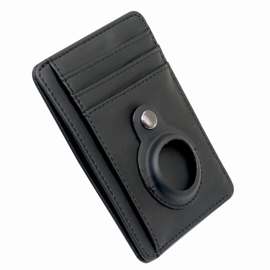 Korttiteline, jossa RFID-signaalin esto ja Airtag-pidike Musta