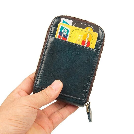 RFID-estävä lompakko aitoa nahkaa Tummanvihreä
