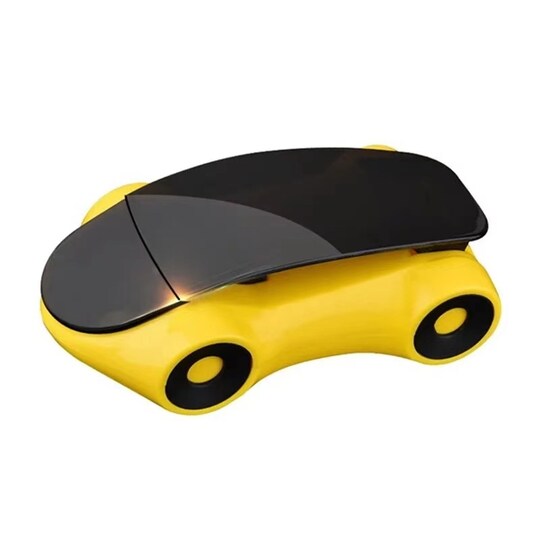 Auton muotoinen matkapuhelinteline, jossa tuoksu 360 astetta pyörivä Keltainen