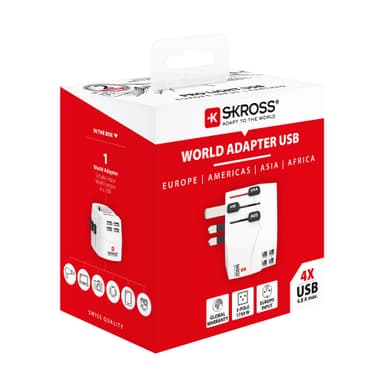 SKross PRO Light World USB 4xA matka-adapteri 3310009