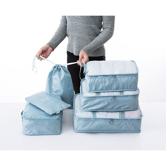 Säilytyspussit matkalaukkuille 6 kpl Sininen