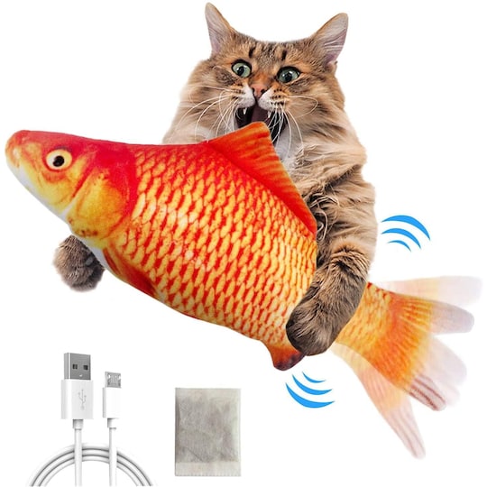 Interaktiivinen kissan lelu roiskeilla kalan oranssi