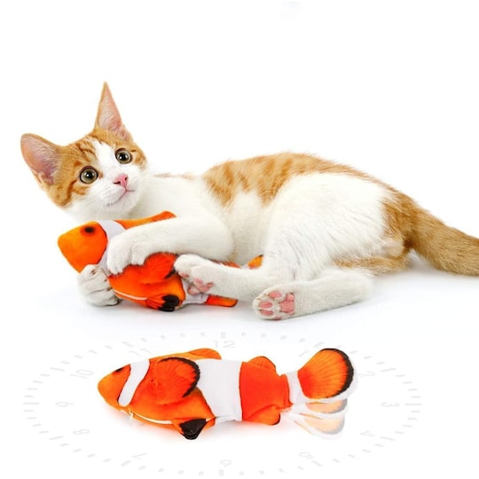 Interaktiivinen kissanlelu Kuohuva kala Oranssi / valkoinen