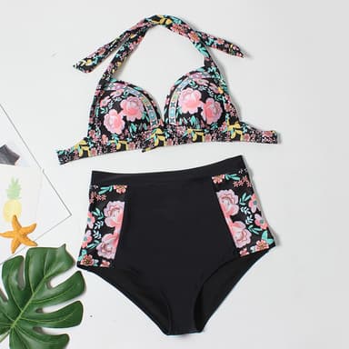 Kuviollinen bikinisetti Monivärinen L