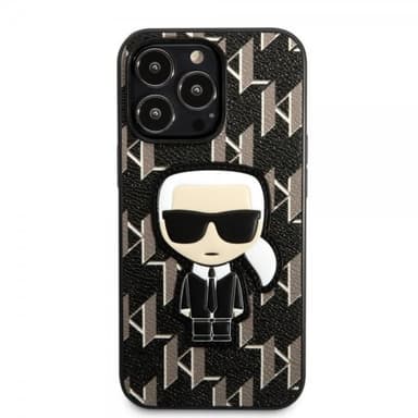 Karl Lagerfeld iPhone 13 Pro Kuori Monogram Iconic Patch Musta