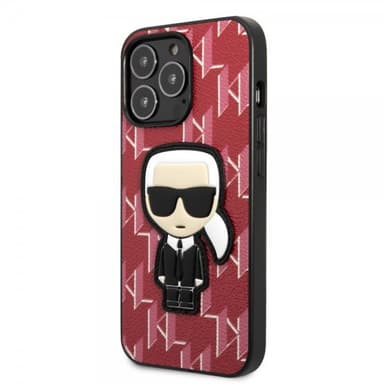 Karl Lagerfeld iPhone 13 Pro Kuori Monogram Iconic Patch Punainen