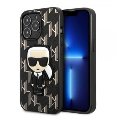 Karl Lagerfeld iPhone 13 Pro Kuori Monogram Iconic Patch Musta