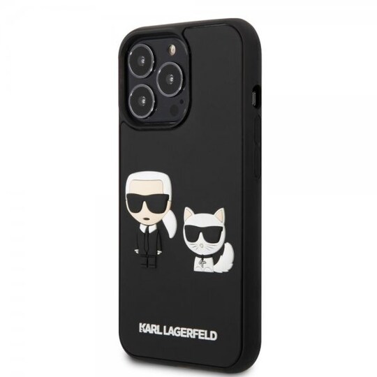 Karl Lagerfeld iPhone 13 Pro Max Kuori Karl & Choupette 3D Musta