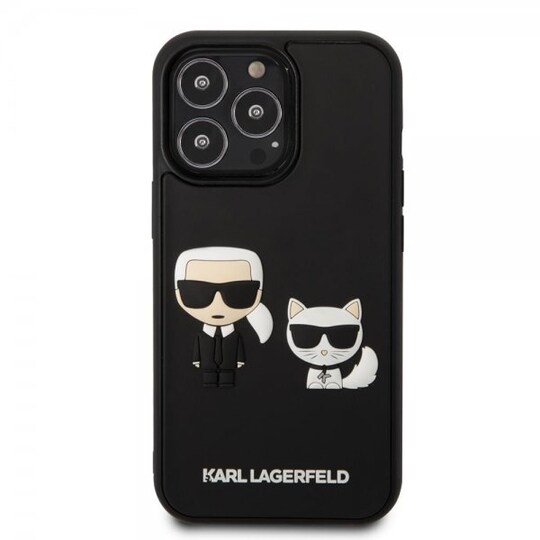 Karl Lagerfeld iPhone 13 Pro Max Kuori Karl & Choupette 3D Musta