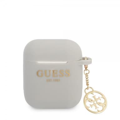 Guess AirPods 1/2 Kuori Classic Logo 4G Charm Harmaa