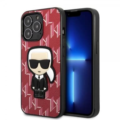 Karl Lagerfeld iPhone 13 Pro Kuori Monogram Iconic Patch Punainen