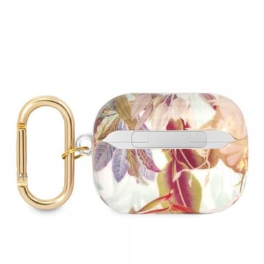 Guess AirPods Pro Kuori Flower Print & Gold Hook Violetti