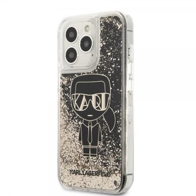 Karl Lagerfeld iPhone 13 Pro Max Kuori Liquid Glitter Gatsby Musta