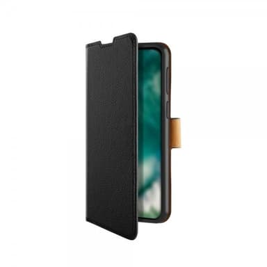 XQISIT Samsung Galaxy A03s Kotelo Slim Wallet Selection Musta