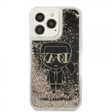 Karl Lagerfeld iPhone 13 Pro Max Kuori Liquid Glitter Gatsby Musta