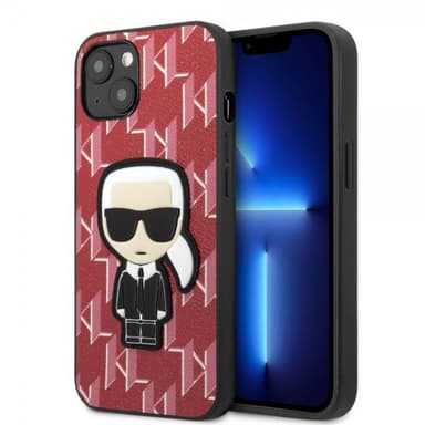 Karl Lagerfeld iPhone 13 Kuori Monogram Iconic Patch Punainen