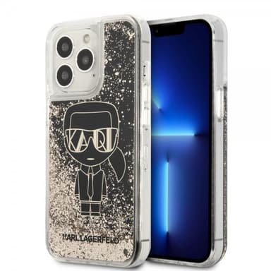 Karl Lagerfeld iPhone 13 Pro Max Kuori Liquid Glitter Gatsby Musta