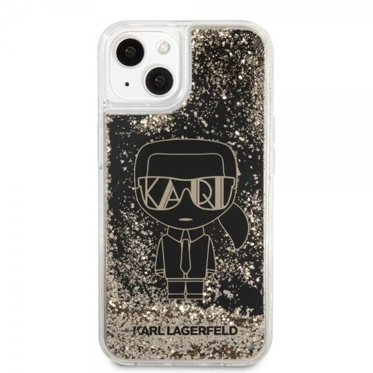 Karl Lagerfeld iPhone 13 Kuori Liquid Glitter Gatsby Musta